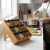 Space Saving Multi-Layer Condiment Rack Wooden Seasoning Storage Rack For Kitchen