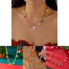 Snowflake Christmas Necklace And Earrings Set With Alloy Accents For Seasonal Gift