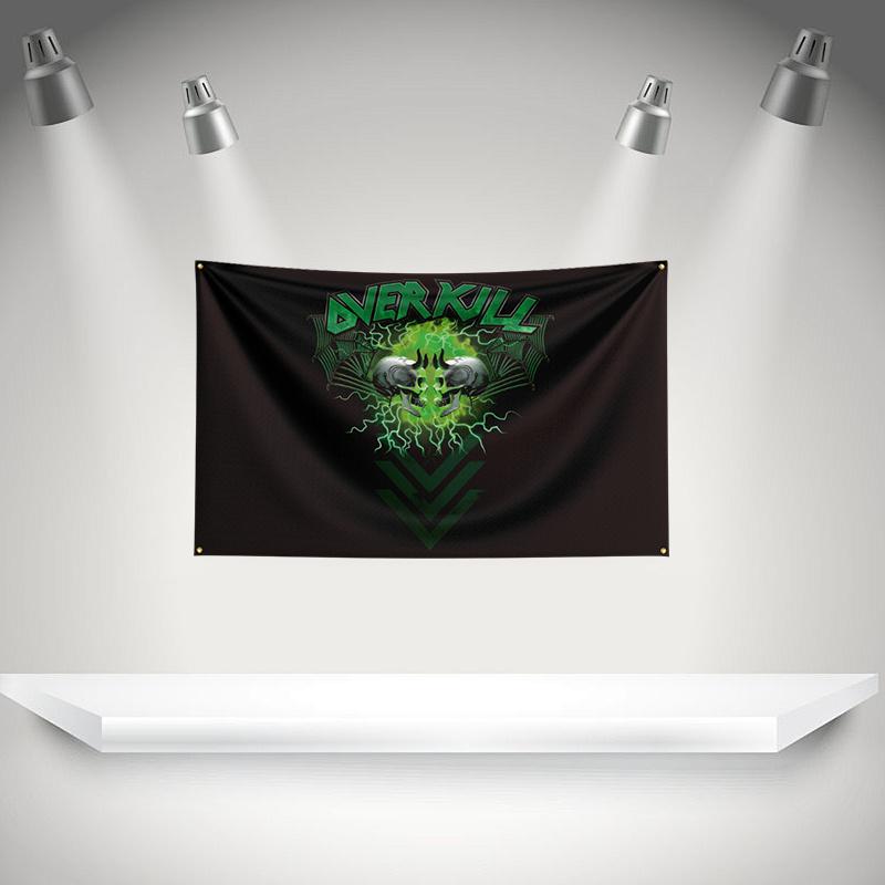 O-overkills Flag Rock Music Band Banner HD Printing Tapestry Exhibition, Music Band Fans, Garage Decor
