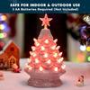 JOYFY Розовая керамическая рождественская елка 7 дюймов с подсветкой, настольная рождественская керамическая елка с очень прозрачной верхушкой-звездой для рождественского праздничного подарка