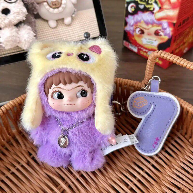 Genuine In Stock Wakuku 3.0 On A Roll Series  Dolls Cute Fluffy Collectable Figure Bag Charm Keychain Toys Holiday Gift