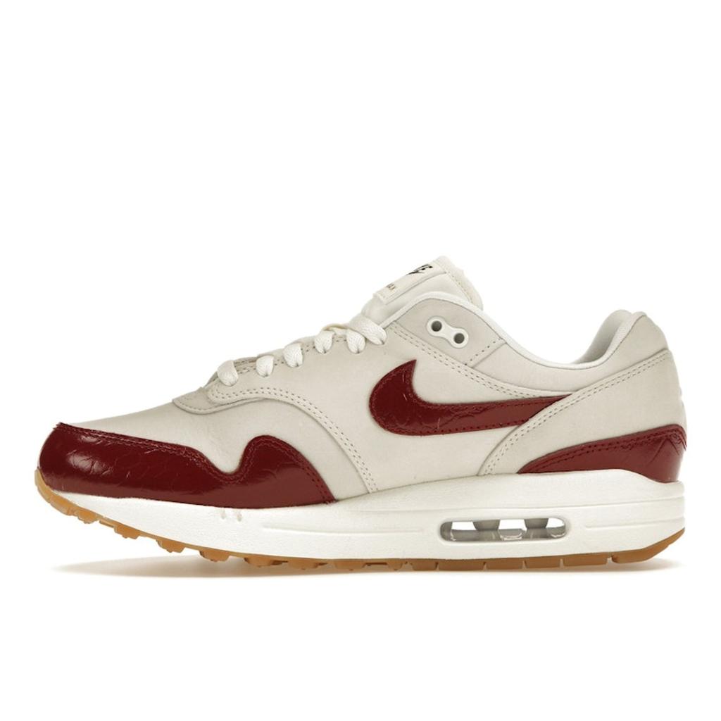 Nike Air Max 1 LX Team Red Croc Женские кроссовки Кремовый парус Gum-Светло-коричневый FJ3169-100