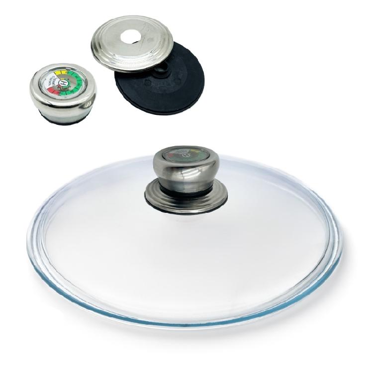 Ручка для крышки из нержавеющей стали со встроенными термометрами, термостойкая конструкция, быстрая сборка для кастрюли