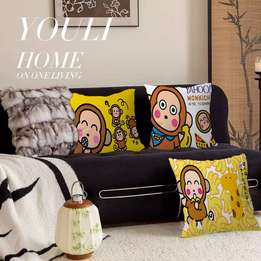 Cartoon Cute Monkichis Pillow Gift Home Office Decoration Bedroom Sofa Car Cushion Cover case 45x45