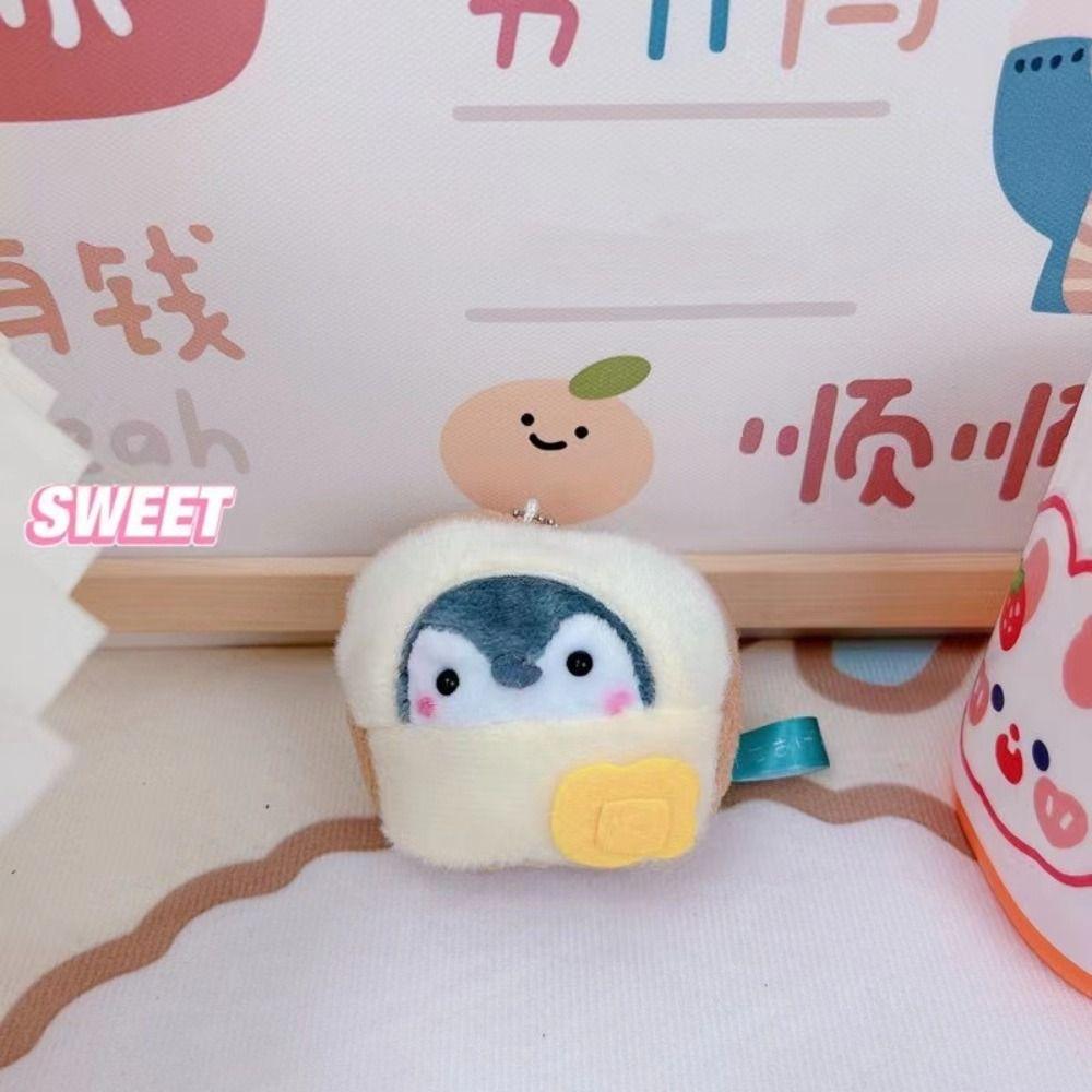 Cartoon Penguin Plush Keychain Lucky Koi Little Duck Animal Penguin Stuffed Toys Bread Bee Soft Doll Pendant Couple Keyrings