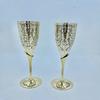 German Silver Wine Glass with Beautiful Velvet Box Packing and with Carry Bag Set of 2 Pieces Glass 28 Cm