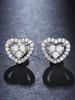 Emmaya-Heart CZ Stud Earrings for Women, Cute Zirconia Band, Marriage Statement, Wedding Party Jewelry, Fashion