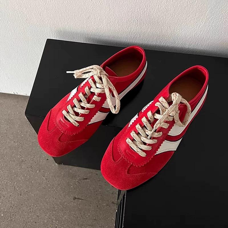 Fashion Women's Sneakers Shoes Flats New Autumn Genuine Leather Ladies Moral Training Shoes Casual Flat Shoes Women Zapatos De Mujer