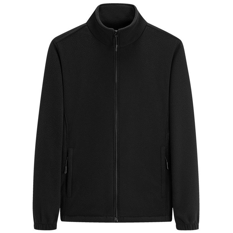 High-end Polar Fleece Jacket Casual Thickened Double-sided Fleece Men and Women Stand-up Collar Handsome All-match Plus Size Jacket