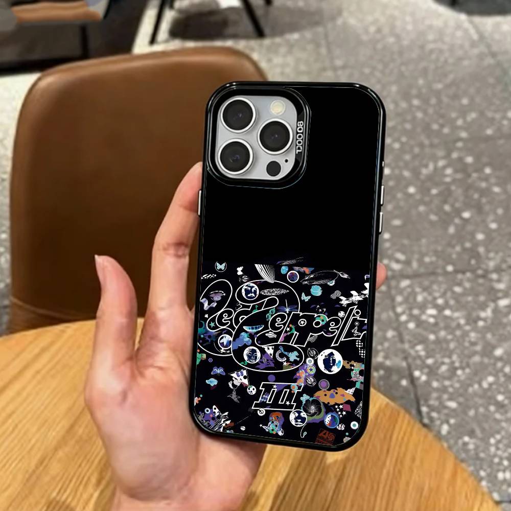 Крутой чехол для телефона Z-Zeppelin L-Led для iPhone 17, 16, 15, 14, 13, 12, 11 Plus, Pro Max, цветной, посеребренная внутренняя крышка