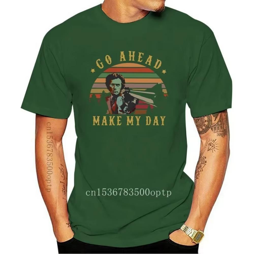 Новая винтажная футболка Clint Eastwood Go Ahead Make My Day, черная-синяя, для мужчин и женщин, футболка высшего качества