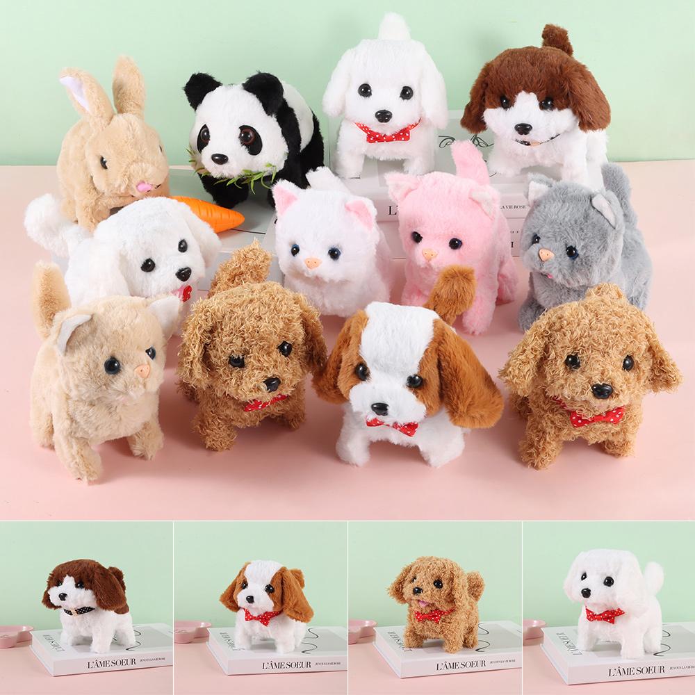 Гуляющий Мой Реалистичный Робот Щенок Плюшевая Ходячая Игрушка Собака Модный Симулированный Щенок для Детей