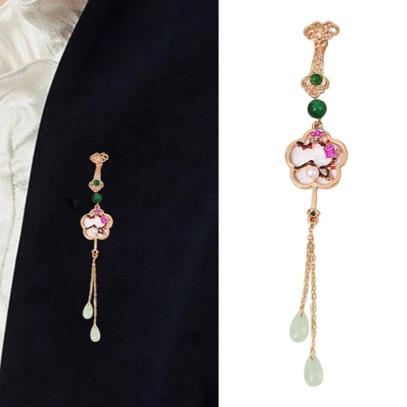 Artistic Plum Blossoms Orchids Bamboo Chrysanthemum Metal Pin Traditional Cultural Jewelry Gift For Women Fashionistas