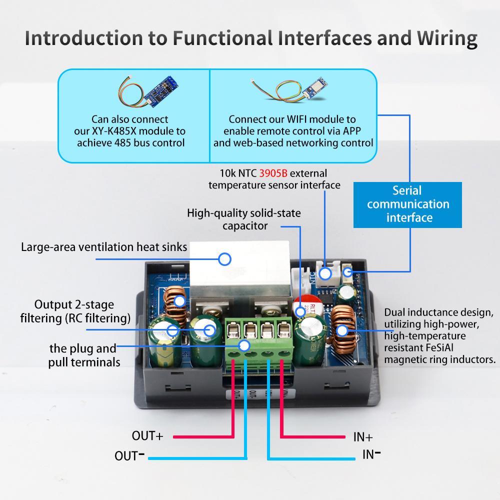 SK60 5A MPPT CC CV источник питания регулятор напряжения WiFi RS485 Modbus понижающий повышающий преобразователь солнечный зарядный модуль