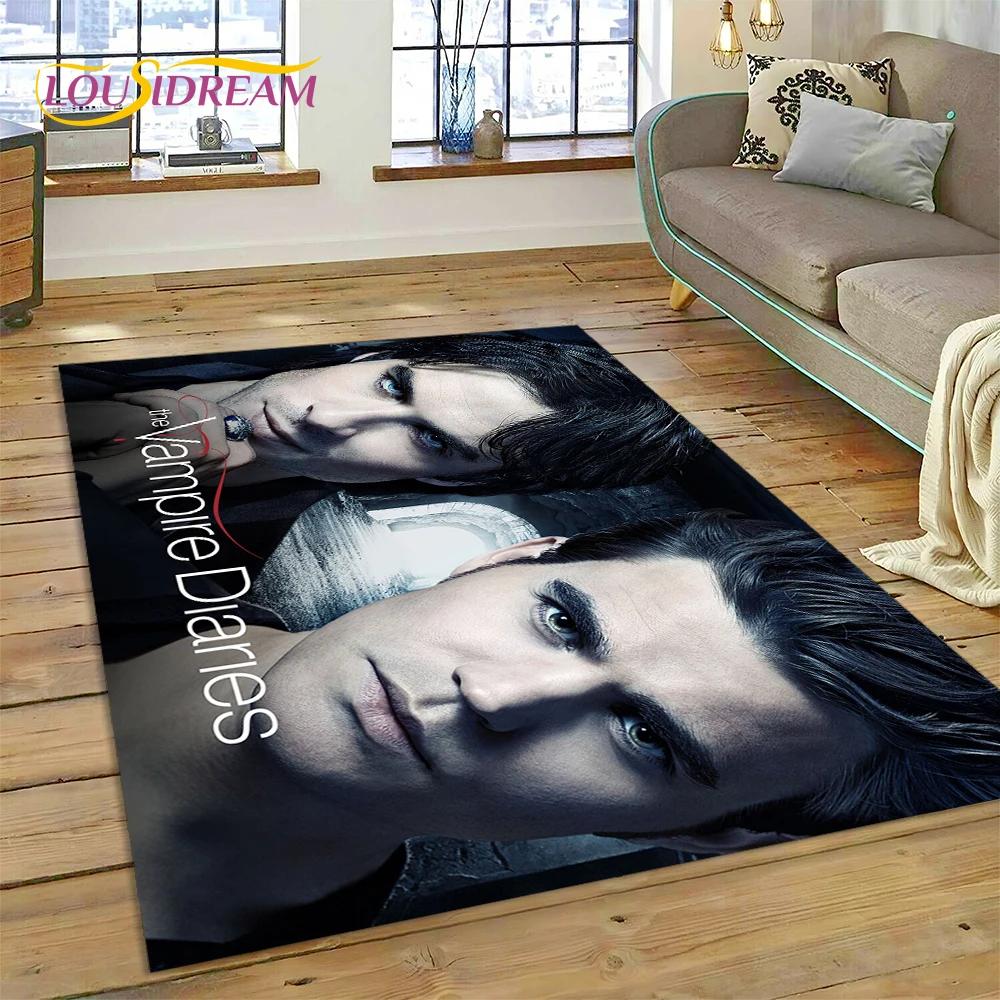 3D Новейший Ковер Ковер Дневники вампира Дэймон Сальваторе для гостиной спальни домашнего декора, Нескользящее украшение для дивана, Придверный коврик
