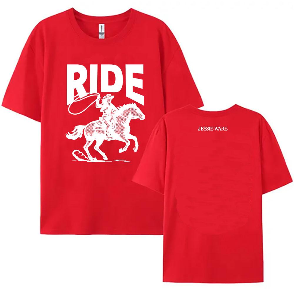Women Clothing Jessie Ware Ride T-shirt Summer Short Sleeve Loose Unisex Tshirts Design Graphic Printing Merch Cotton Soft Tees