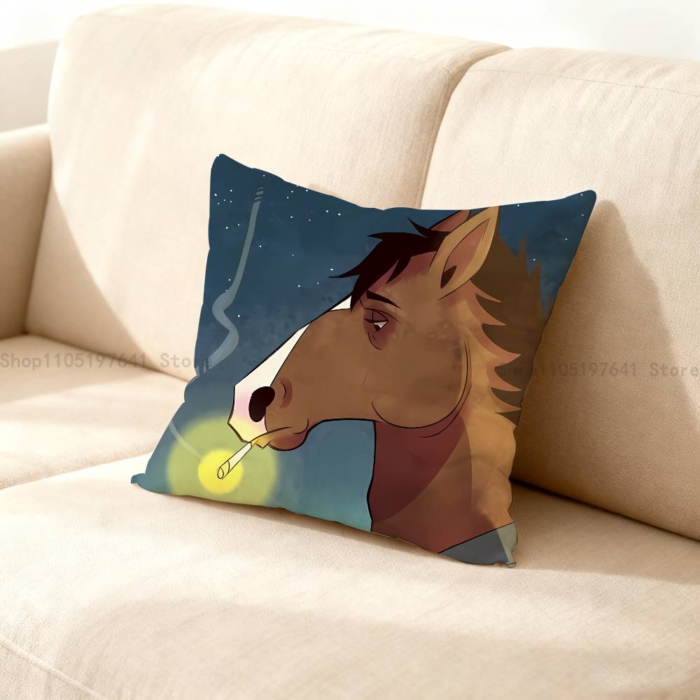 Мультяшная Наволочка B-BoJack H-Horseman милая мультяшная аниме-атрибутика Декоративная Наволочка для Подушки на Кровать Диван Мягкая Наволочка
