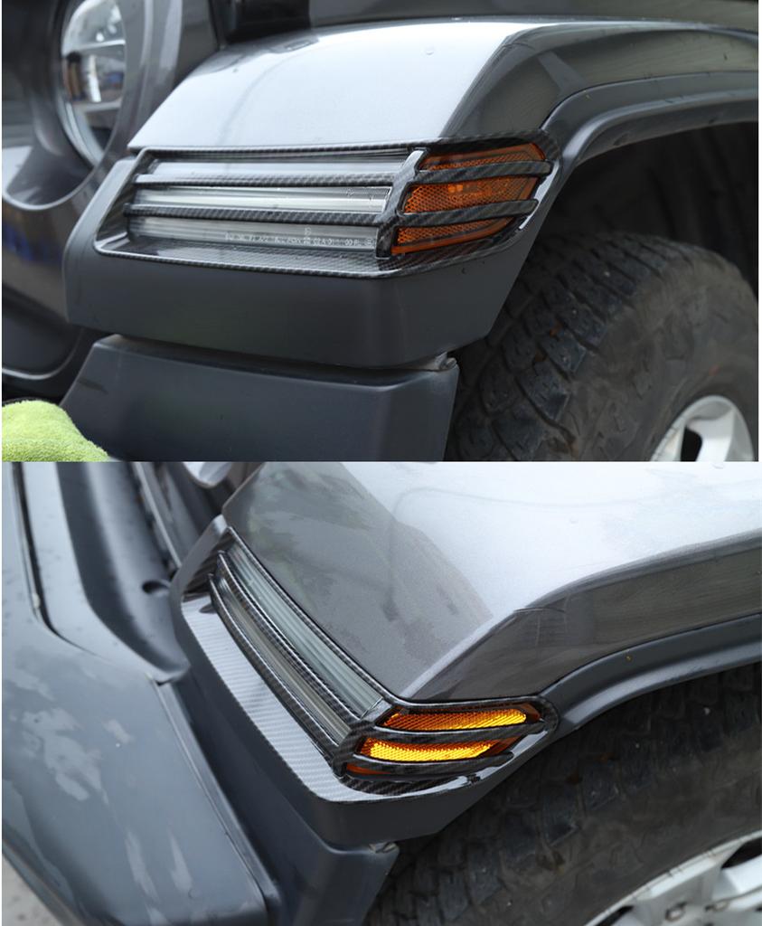 Накладка на переднюю фару в стиле карбонового волокна для Jeep Wrangler JL 18-22