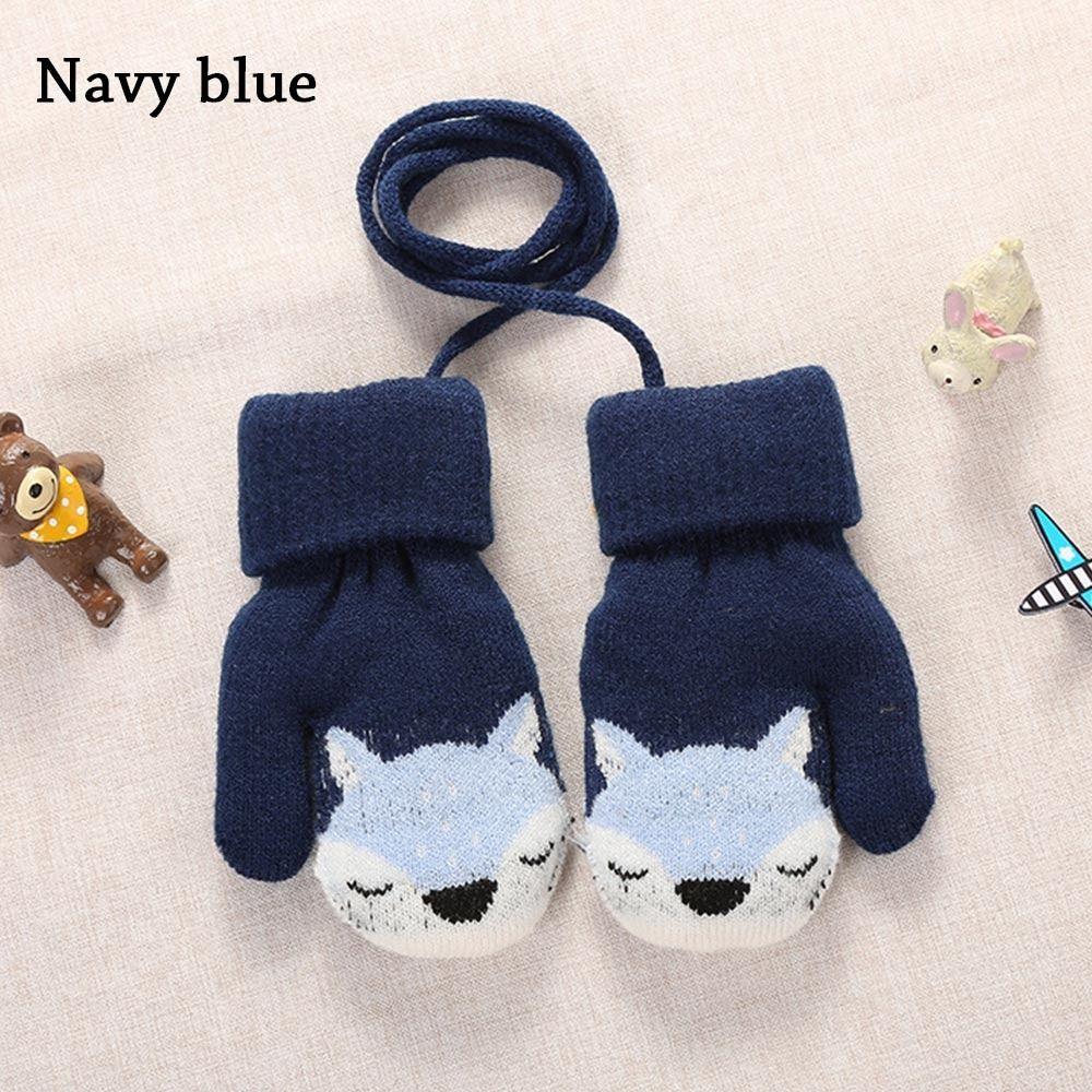 Baby Boys Girls Plush Soft Cute Knitted Mittens Thick Warm Kids Gloves