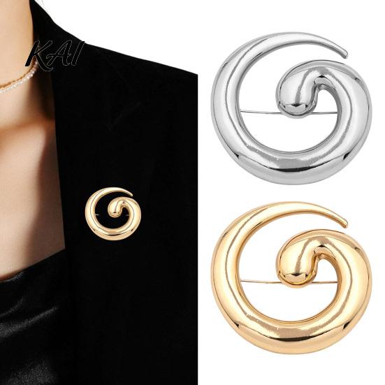 Spiral Brooch Pin Minimalist Geometric Pin, Art Badge for Men Decorative Lapel Women, Alloy Coats Suits Sweaters Scarves Design