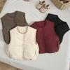 Autumn and Winter Children's Vest Solid Color Warm Cotton Clothing Baby Boys Girls Thick Vests Outwear Waistcoat