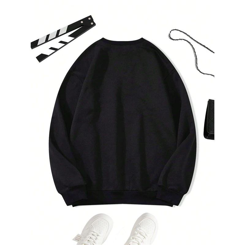 Милая улыбка мультяшный принт толстовка женская мода круглый вырез толстовка винтажная одежда больших размеров новая свободная повседневная спортивная одежда для женщин