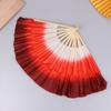 10-50Cm Length Adult Imitation Silk Dance Fan Double Sided Gradient Red Color Dancer Practice Dance Props Chinese Folk Dance Fan
