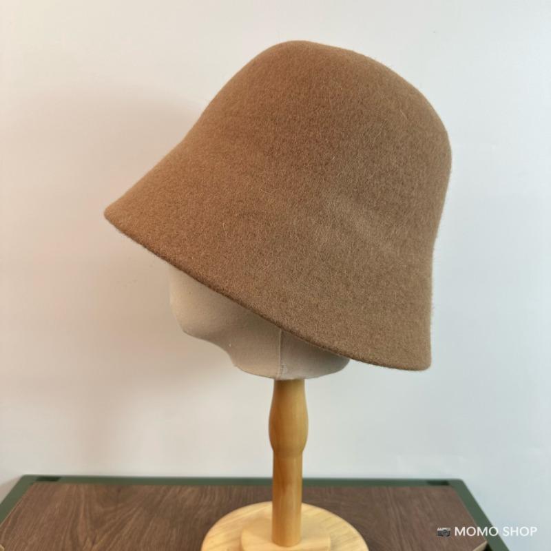Australian Wool Bucket Hat Women's Autumn and Winter Light Luxury High-end Feeling Show Face Small Bucket Hat Cold Wind British Warm Hat