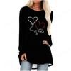 2025 Love Heart 3D Print Long Sleeve T Shirt Women Fashion Crewneck Long Tunic Tops Women T Shirt T Shirt Feminino