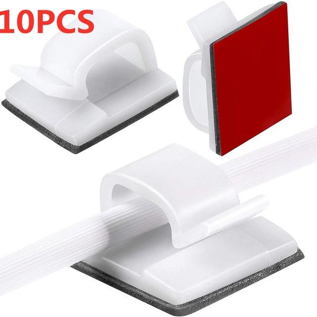 10/20/50PCS Cable Organizer Clips Wire Winder Holder Protector USB Cable Management Adhesive Hooks Desk Clamp For Home Office