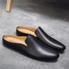 Outdoor Men Leather Comfortable Half Shoes for Men Slide Slipper  Designer Italian Mens Casual Shoes Hot Sale Ayakkabi