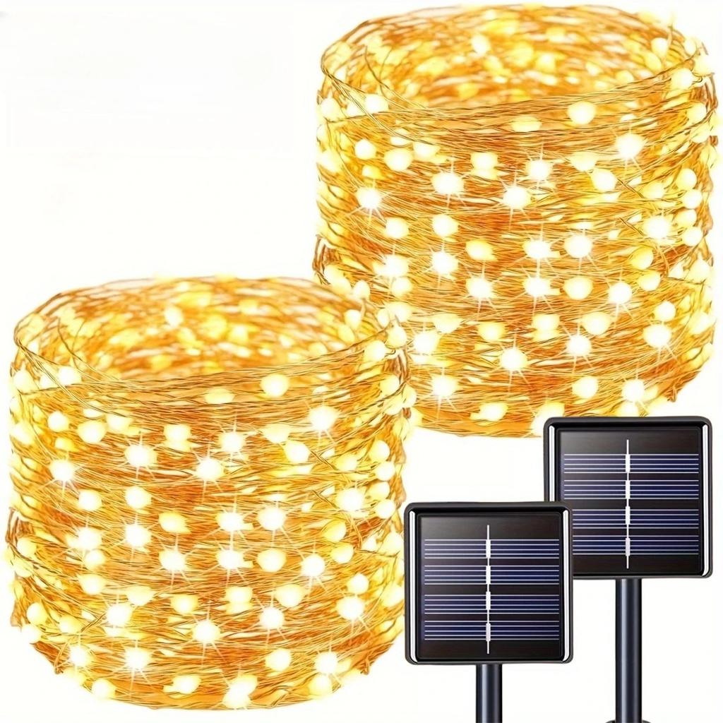Solar LED Fairy String Lights Waterproof Copper Wire Garden Patio Christmas Decoration With 8 Modes