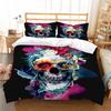 Skull Bedding Set Halloween Down Duvet Cover Pillowcase 2/3 Piece Single Double Bed Cover Gift Boy Man Horror Blanket Cover