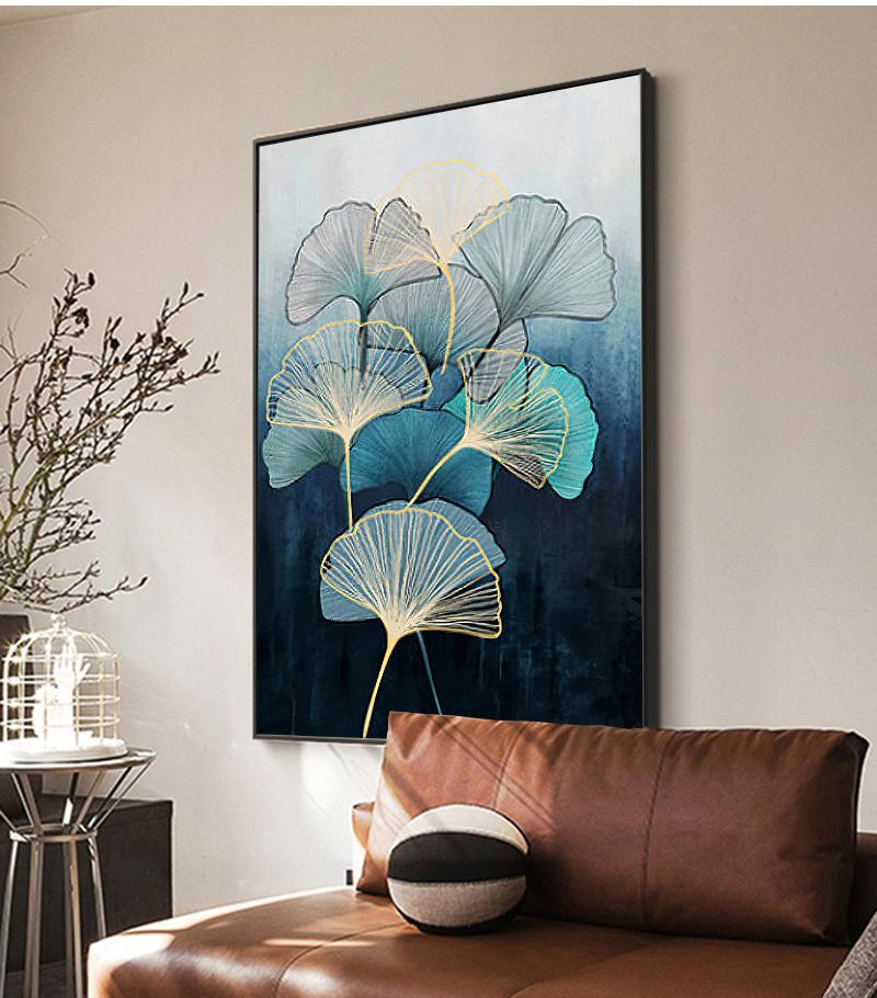 Абстрактные перья и растения, холст, постер, скандинавские настенные художественные картины, печать, листья, декоративная картина для гостиной, домашний декор, без рамки