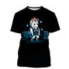 Summer Unicorn 3D Painted Art T-shirts Fashionable Casual Harajuku Fun Animal Streetwear Children's Boy and Girl Kids Unisex T-shirts