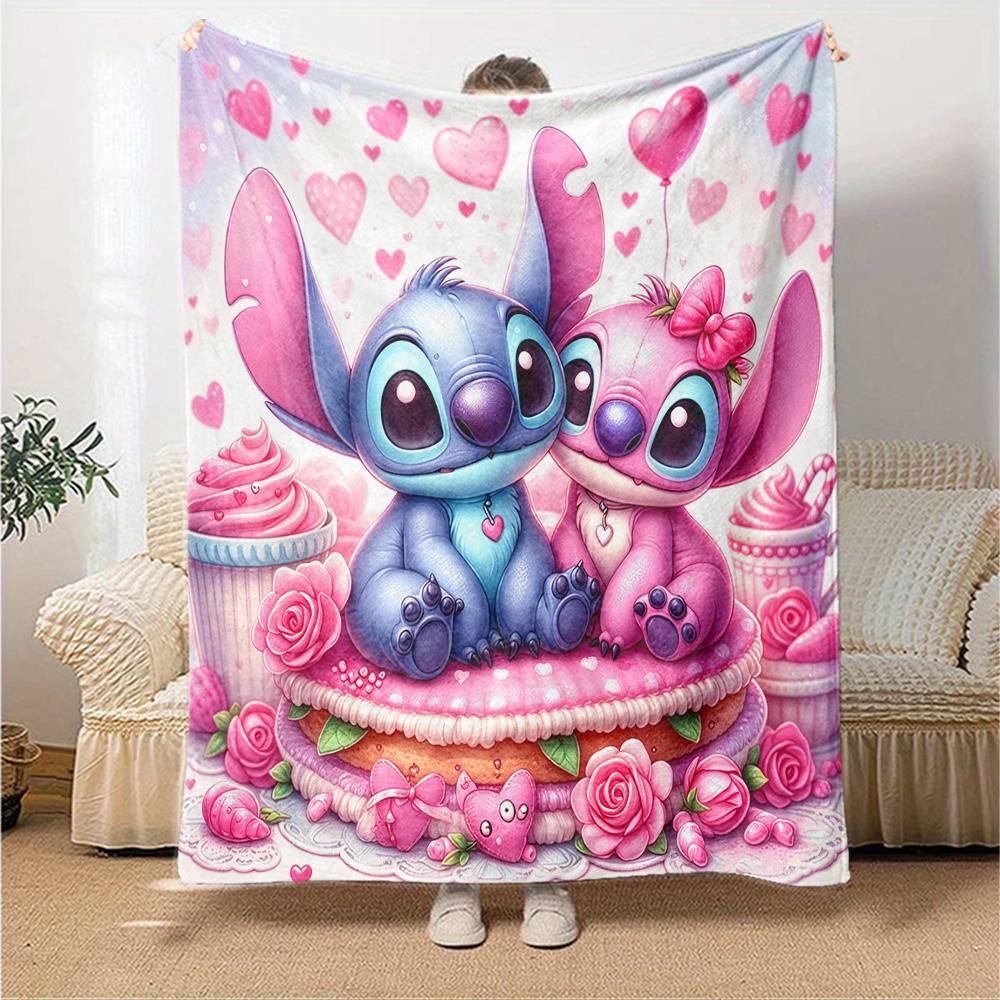 Pink Hearts Cupcakes Flannel Blanket Super Soft Warm Cozy Blanket For Sofa Bed Office Travel Allseason Home Decor Gift