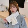 Cute Neckerchief Wrap Winter Warmer Solid Color Girl Plush Scarf Warm Scarf Cross Scarf Neck Warmer