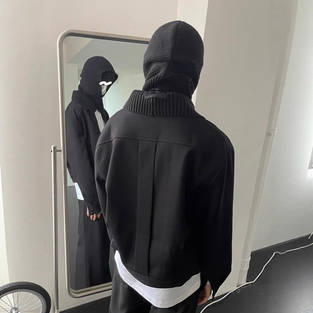 Премиальная дымчато-фиолетовая короткая куртка мужская куртка cleanfit лацкан однотонная трехмерный крой ретро трендовая