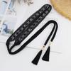 Mei Mary New women's dress decoration versatile knotted waist chain korean braided tassel lace cotton cord waist belt