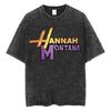 Miley Cyrus Hannah Montana Logo T Shirt Women Unisex Summer Casual Vintage Washed T Shirts Unisex Fashion Aesthetic Hip Hop T-shirt