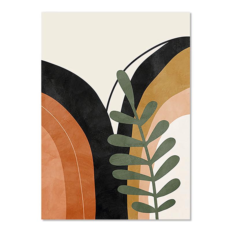 Бохо Монстера Пальмовый Лист Настенные Панно Линии Геометрии Художественный Плакат Солнце Луна Настенные Плакаты Абстрактное Искусство Живопись Cuadros Decorativos