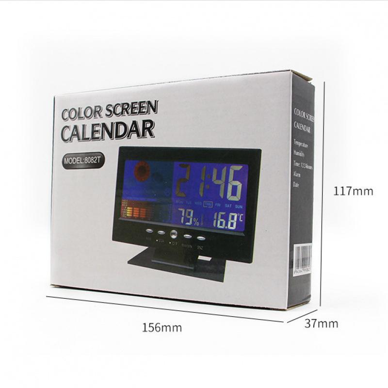 Multi-functional Digital Weather Station Clock Indoor Thermometer Hygrometer Calendar for Home Bedroom Office Daily Use