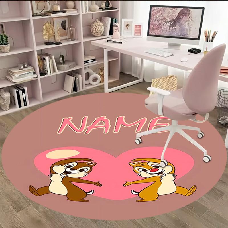 Customizable C-Chip 'n' Dale Round Non-Slip Carpet - Ideal for Garden, Picnic, Office, Perfect for Decoration, Suitable For All Seasons
