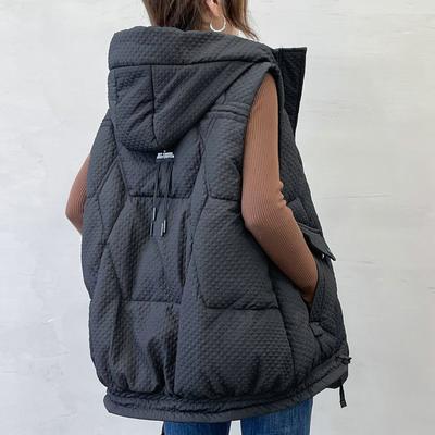 Свободный, Большого размера, Жилет из пухового хлопка, Женский, Новая модель 2025 года, Осень и зима, Толстый, Жилет, Куртка, Универсальный, Женский, Жилет