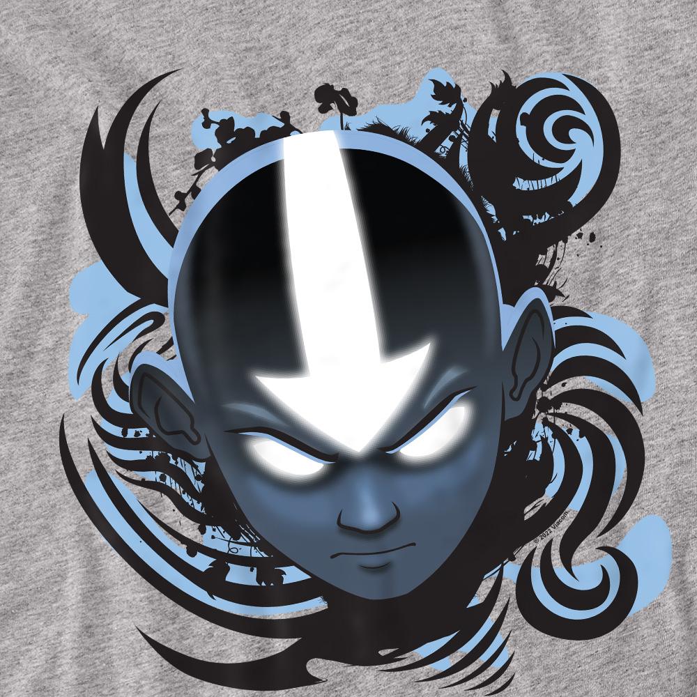 Avatar: The Last Airbender Unisex Adult Blue and Black Kanji T-Shirt