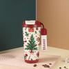 Christmas Tree Print Insulated Cup Xmas Thermal Water Bottle  for Office Workers