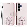 Чехол-кошелек с рисунком и ремешком для Samsung Galaxy S24+/Galaxy S25+