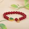 Изысканные милые браслеты с пряжкой Lucky Ping Buckle с имитацией нефрита для женщин и девочек, элегантные ювелирные изделия из тыквы-киновари, аксессуары