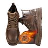 2026 new Martin boots men's winter velvet thermal leather shoes medium and high top short boots outdoor thick-soled tooling boots