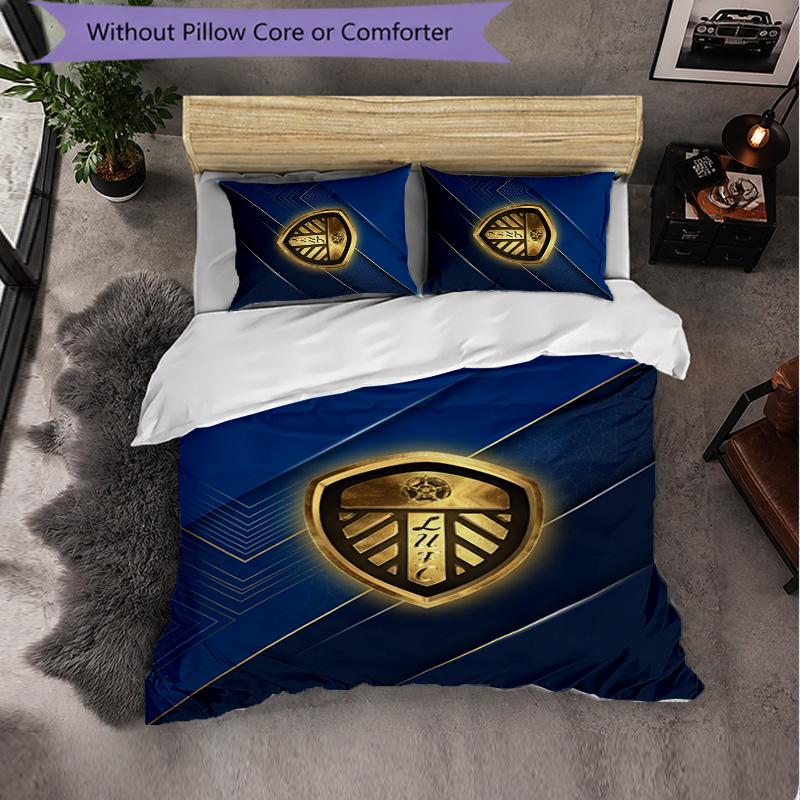 Leeds United Themed Bedding 3Pcs Duvet Cover Set Decorative Bed Linen For Teen Room Home Decoration